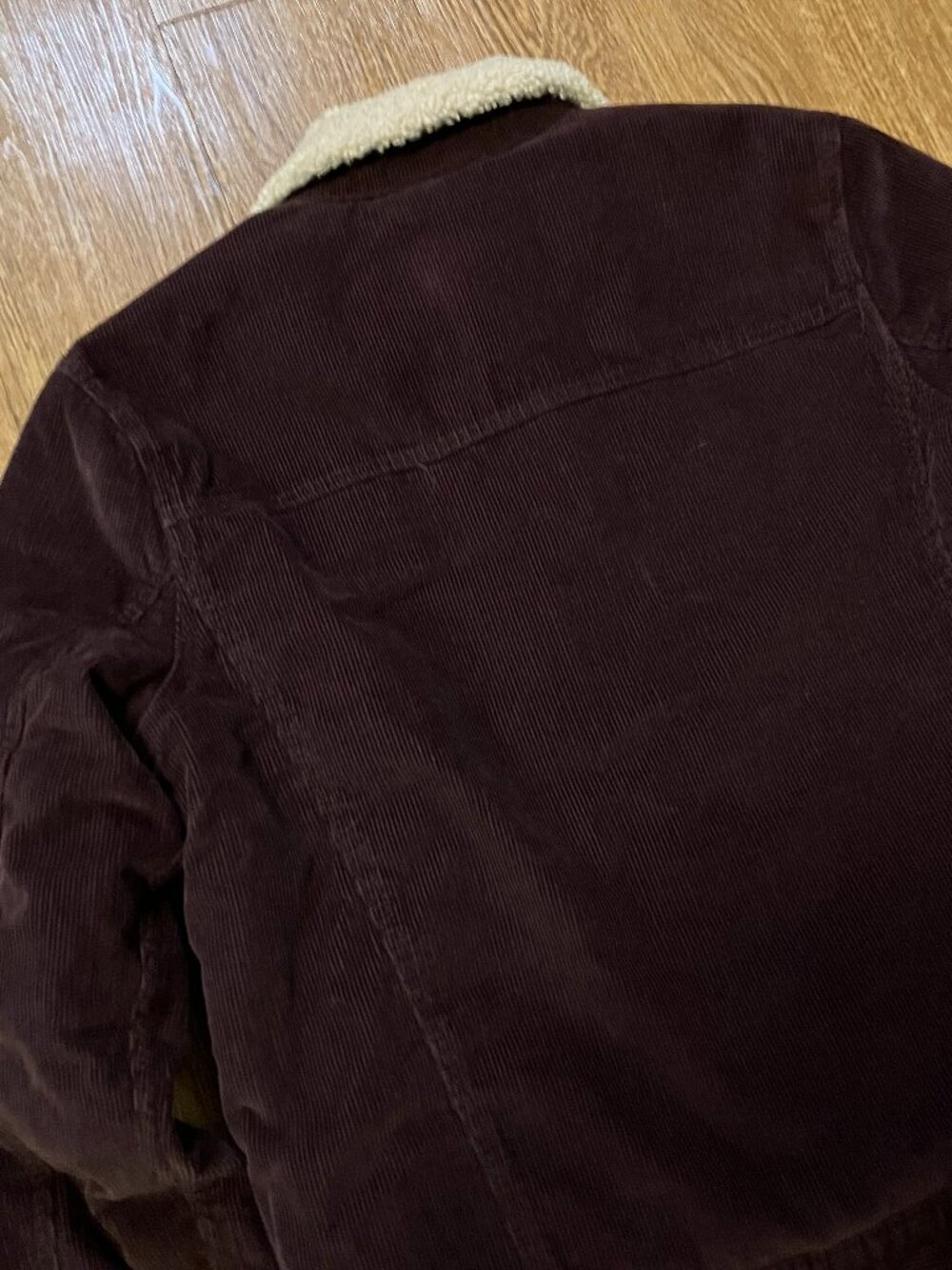 Marine Layer Boise Corduroy Sherpa Trucker Jacket Men's Medium Burgundy Brown - Picture 6 of 14